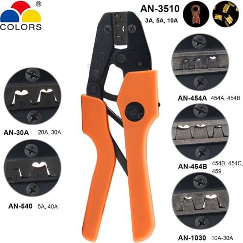 Crimping Pliers 3A 5A 10A 20A 30A 40A 454A 454B 459 Cable Lugs Copper Splice Naked Terminals Ratchet Crimper Crimping Hand Tools