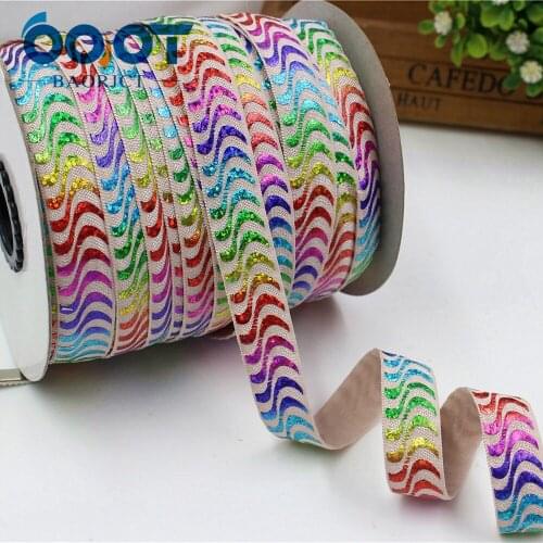 OOOT BAORJCT,1762823, 5/8'' 16MM Bronzing elasticity Ribbon , 10 yards DIY handmade hair accessories Material , free shipping