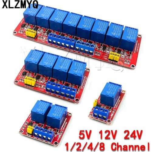 DC 5V 12V 24V 1 2 4 6 8 Channel Relay Module Board Shield with Optocoupler / High and Low Level Trigger for arduino Raspberry Pi