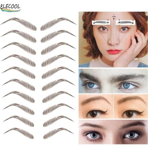 ELECOOL 4D Hair-liked Authentic Eyebrow Tattoo Sticker Waterproof Cosmetics Long Lasting Makeup False Eyebrows Sticker Eyes Tool
