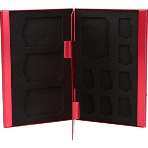 Portable Deck Aluminium Alloy 8Pcs 8pcs TF card(Micro SD card) + 4PCS SD Memory Cards Storage Box Holder
