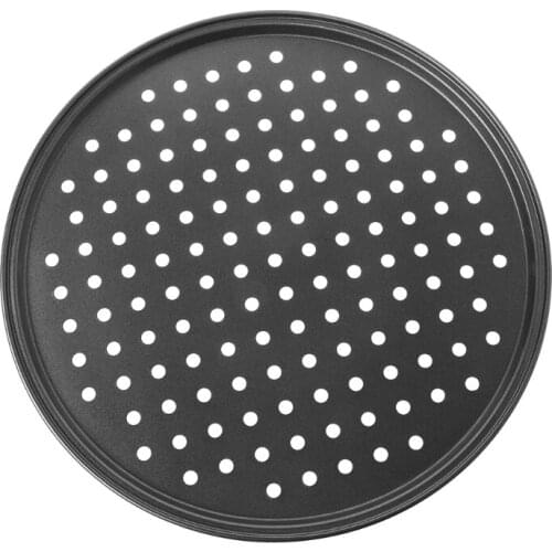 32CM Carbon Steel Non Stick Pizza Baking Pan Tray Plate Dishes Holder Bakeware