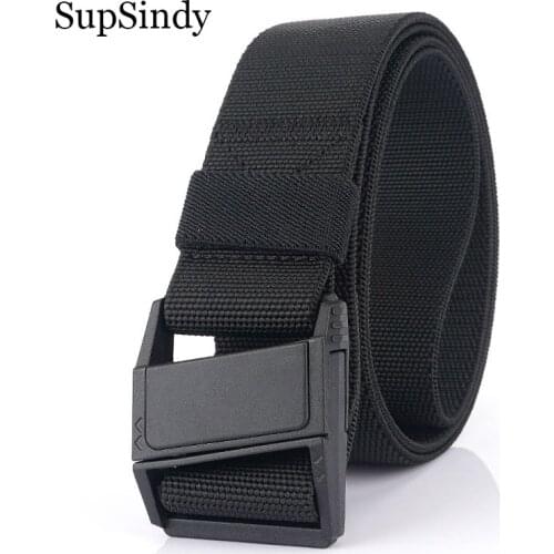 SupSindy Military Army Combat Tactical belts for Men Quick Release Buckle Stretch elastic nylon Waistband canvas belt male strap