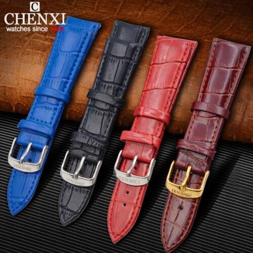 CHENXI Watch Bracelet Belt Black/Brown/Red/Blue Watchbands Leather Strap Watch Band 20mm 22mm 24mm Watch Accessories Wristband
