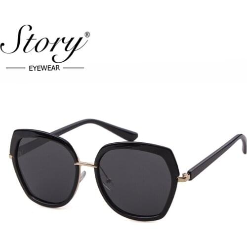 STORY square sunglasses women men 2019 brand designer vintage classics black ploygon eye wear female male driver shades SZ3738K