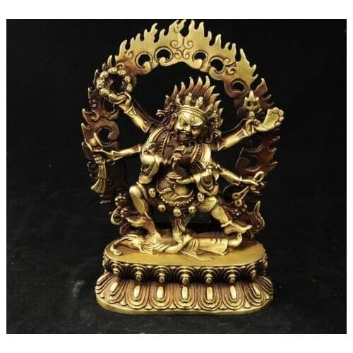 Tibet of China brass mahakala buddha statue for protect pray Decorated Handwork