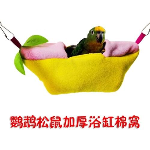 Pet Products Bird Supplies Solid flannelette Parrot Hamster Winter Warm Hanging Bathtub Bed sleeping bag Nest