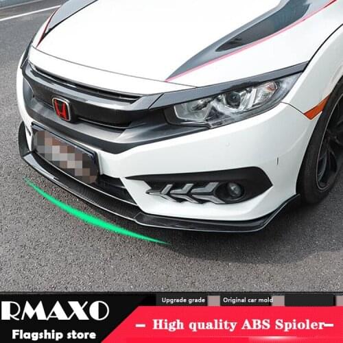 For Honda Civic Body kit spoiler 2016-2018 Honda Civic wCK ABS Rear lip rear spoiler front Bumper Diffuser Bumpers Protector