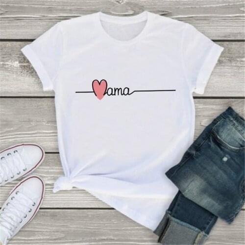 Love MAMA Letter Print T-shirt Ladies Short Sleeve O-Neck Harajuku Graphic T-Shirt Summer Ladies T-Shirt Top Camisetas Mujer