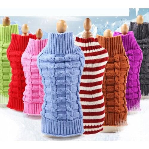 Winter Stripe Dog Clothes Warm Christmas Sweater for Small Dogs Pet Clothing Coat Knitting Crochet Cloth Jersey Perro