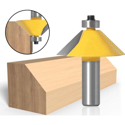 1pc 12mm, 1/2'' Shank 45 Degree Chamfer Edge Forming Router Bit Bevel Flush Trim Bit Woodworking Milling Cutter Bits