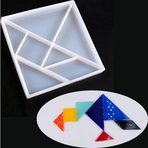 1pc Seven-piece robot puzzle tangram Scrapbooking Silicone Mould DIY Resin Decorative Craft Jewelry Mold epoxy resin molds gift