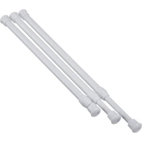 Extendable 1pc Curtain Rail Pole Rod Telescopic Tension For Bathroom Wardrobe Door Curtain Shoe Cabinet Multi Purpose