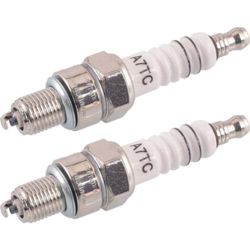 2Pcs Metal Spark Plug A7TC 10mm Fit for Dirt Bike Moped GY6 50cc 70cc 90cc 125cc 150cc Scooter ATV