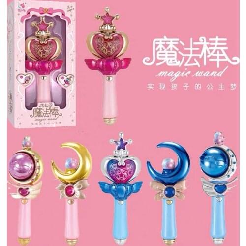 2021 Magic Wand LED Sounding Magic Wand Girls Birthday Gift Flower Fairy Wing Magic Wand Princess Girls Toys Light Stick