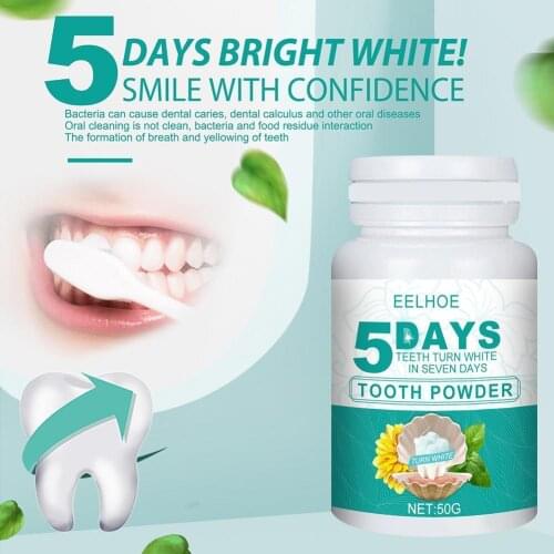 30/50/100g Teeth Turn White In 5 Days Tooth Powder Natural Herbal Tooth Whitening Powder Dentifrice Antibacterial Oral Clean