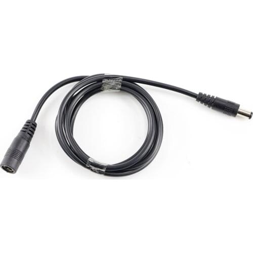 5.5x2.1mm 1M DC Power Connector with Extension Extend Wire Cable black Cord For LED Strip Light 5050 or 3528 or CCTV Car Charger