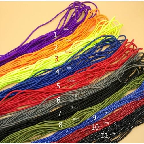 Free shipping high quality 10M black 3mm 4mm round elastic rope DIY handmade clothes materials rubber band sewing accessories