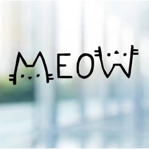 Black/Sliver Kawaii Cute Cat Car Sticker Small/Big Size Removable Waterproof Window Body Decal S1344