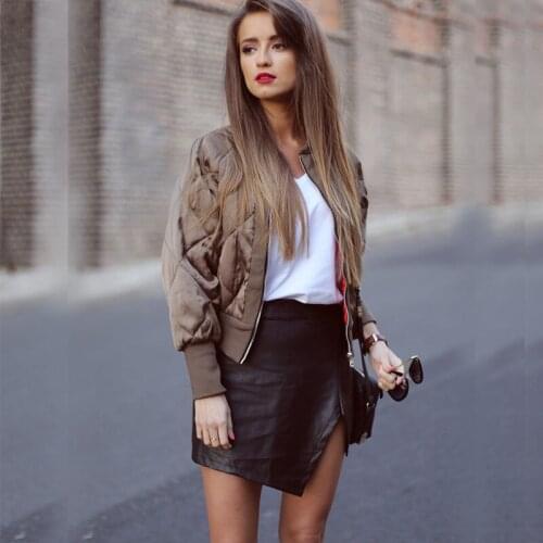 Black PU Leather Womens Skirts 2021 Spring Autumn Winter Sexy High Street Bodycon Mini Skirt Female High Waist Skirt New