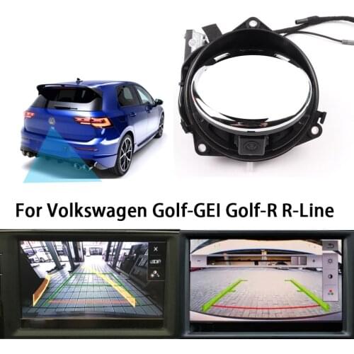 Emblem Logo Rear View Auto Flip Reversing Car Trunk Handle Camera For Volkswagen Golf-GEI Golf-R R-Line CCD full HD Night Vision
