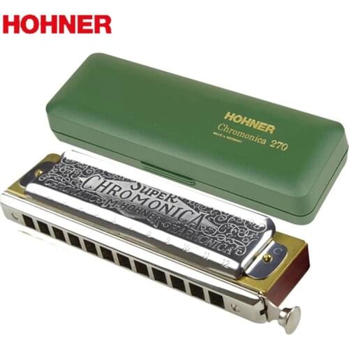 Hohner 270 Chromatic Harmonica Super Chromonica 12 Holes Harp Mouth Organ Key of C Musical Instruments Pearwood Comb Brass Reeds