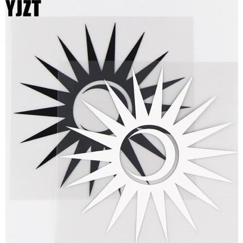 YJZT 14×13.7CM Personality Vinyl Decals Sun And Moon Car Sticker Body Decoration Black / Silver 10A-0484