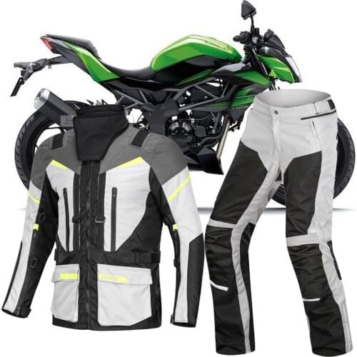 LYSCHY Autumn Winter Cold-proof Motorcycle Jacket Pants Suit Motocross Motorbike Jacket Touring Clothing CE Protective Gear Set
