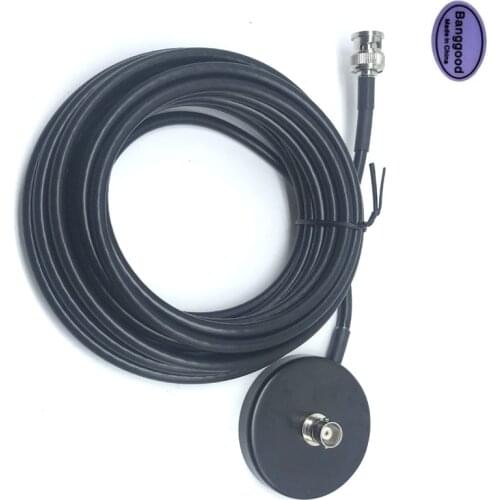 TW-35B BNC Female to Male Type Antenna Magnetic Mount with 5M RG-58 Cable for Handheld Antenna Fit 27Mhz Cobra Car CB Radio