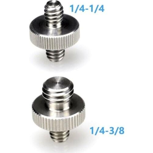 Metal 1/4\" Male to 1/4\" or 3/8\" Male Threaded Adapter 1/4 or 3/8 Inch Double Male Screw Adapter for Tripod Camera Accessories