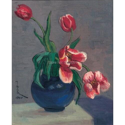 Still life paintings Chinese paintings contemporary artist masterpiece flowers posters canvas prints tulips in blossom