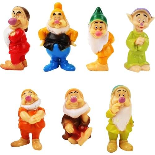7pcs/lot New Arrival Cute Princess Snow white and seven dwarfs pvc figure toys gift for kids Free Shipping