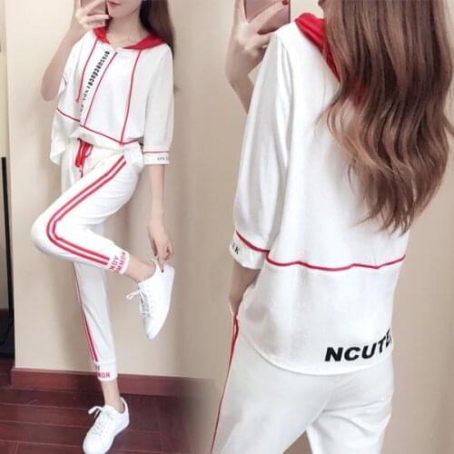 Youth clothing for women Summer clothes for womens 2 piece set Large size Tracksuit for womens two piece set top and pants K4571