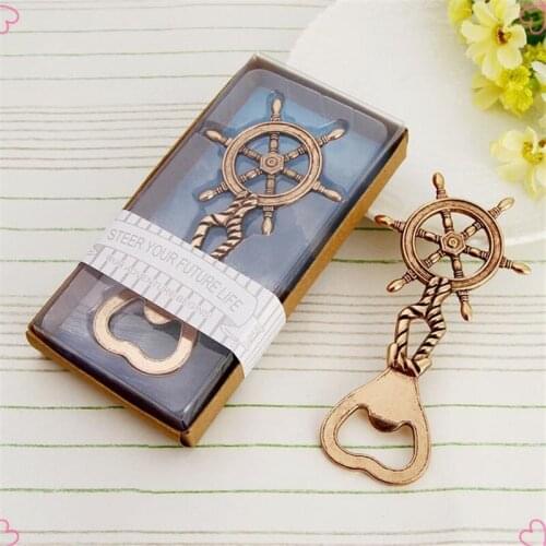 Rudder bottle opener heart-shaped 20pcs European wedding supplies Business gift wine Kai Wedding favor and gift