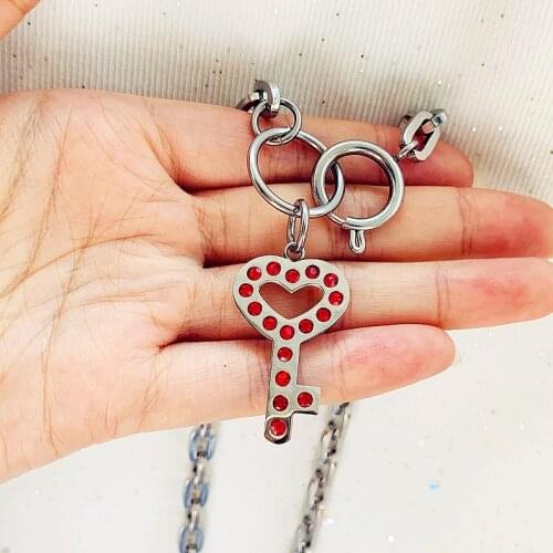 Igirl Key Necklace Women Choker Harajuku Hip Hop Pandent Necklaces Streetwear Gothic Punk Girls Chian Necklace