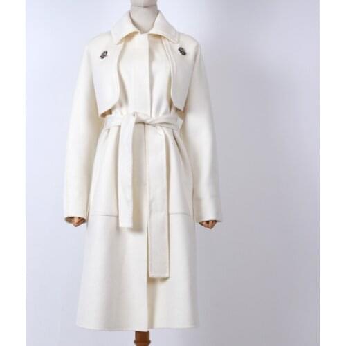 Coat women 100% ladies wool outwear