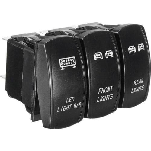 20A 12V Switch For UTV Polaris RZR 900 1000 Parts Set Bar Rocker Blue LED