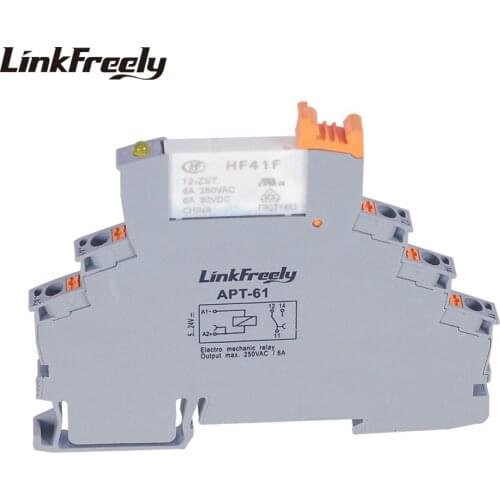 APT-61 HF41F12-ZST Plug-in Connection Relay Module & Board Common Positive Pole Input 12VDC Output 6A/250VAC 30VDC Contact Relay
