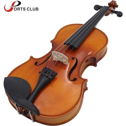 Full Size 4/4 Violin Natural Acoustic Solid Wood Spruce Flame Maple Veneer Violin Fiddle for Beginner with Case Rosin Wiper Gift