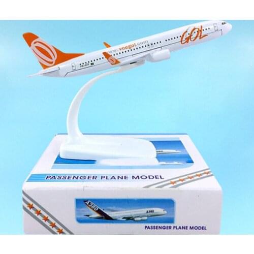 16CM 1:400 Brazil GOL Airlines Airplane Model Toys 737 B737-800 Aircraft Diecast Plastic Plane Gifts Kids Airliner Souvenirs