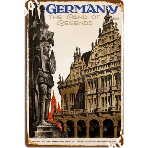Statue In Germany Poster Metal Plaque Decoration Club Party Wall Decor Club Bar Tin Sign Posters