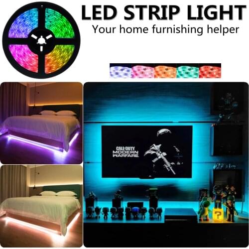 LED Strip Lights RGB 5050 SMD 2835 Waterproof Lamp Flexible Tape Diode luces led DC12V Luminous String For Bedroom