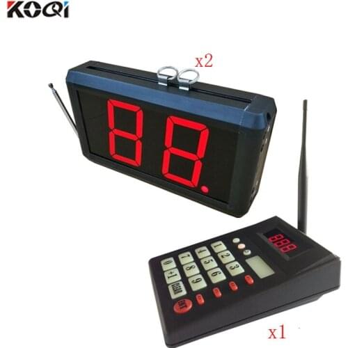 LED Display Queue Call System Take A Number Display For Chef And Display For Customer(2 display+1 transmitter numeric keypad)
