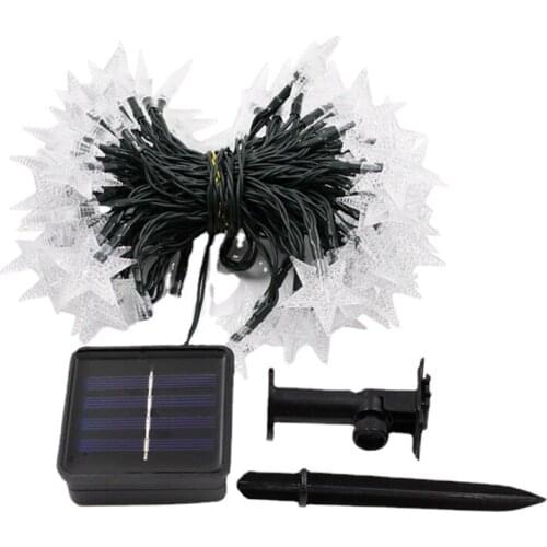 LED Five-Pointed Star Solar Light Christmas Day Indoor And Outdoor Rainproof Lawn Decoration Lantern String