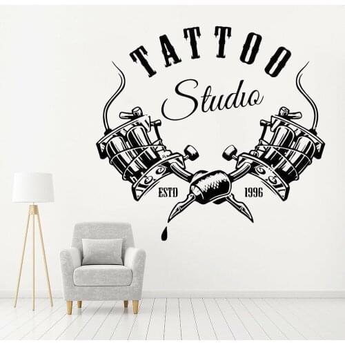 Tattoo Shop Wall Stickers Art Studio Vinyl Self-adhesive Shop Window Wall Decals Modern Beauty Salon Wall Decoration Z093