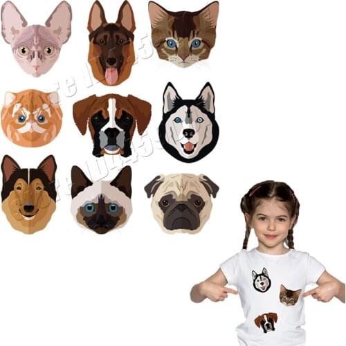 Funny Dogs Parches Household Washable Stickers Thermal Transfer Iron On Handmade DIY Accessory Badge Patches On Clothing