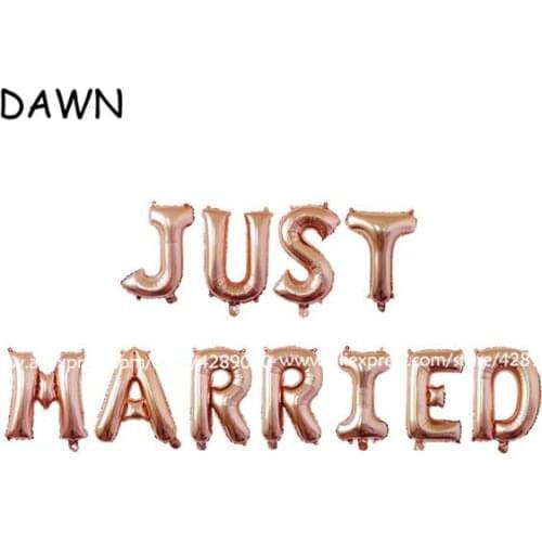 11pcs/lot just married letter balloon Bachelorette Hen Party Bridal Shower Happy Wedding Photo Props decoration supplies