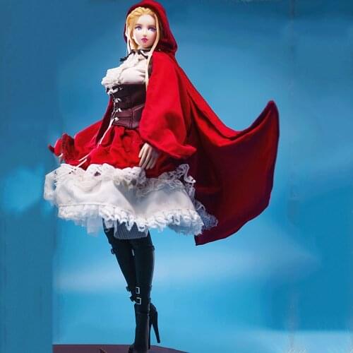 FASToys FA-18-07 1/6 Scale Female Figure Accessory Red Cloak Gothic Lolita Dress Clothing Set for 12'' Female Action Figure Body