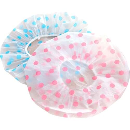 1pcs Waterproof Shower Cap Salon Elastic Shower Hat Cover Shower Bathing Cap Women Spa Hat Bathroom Supplies