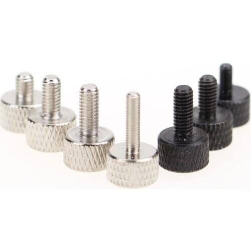 10PCS M3 M4 Knurled Thumb Screws Round Head Hand Tighten Screws Length 6/8/10/12mm